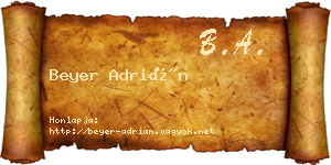 Beyer Adrián névjegykártya